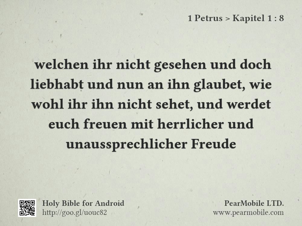 1 Petrus, Kapitel 1:8